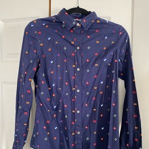 Nautica womens nautical flag button down shirt small